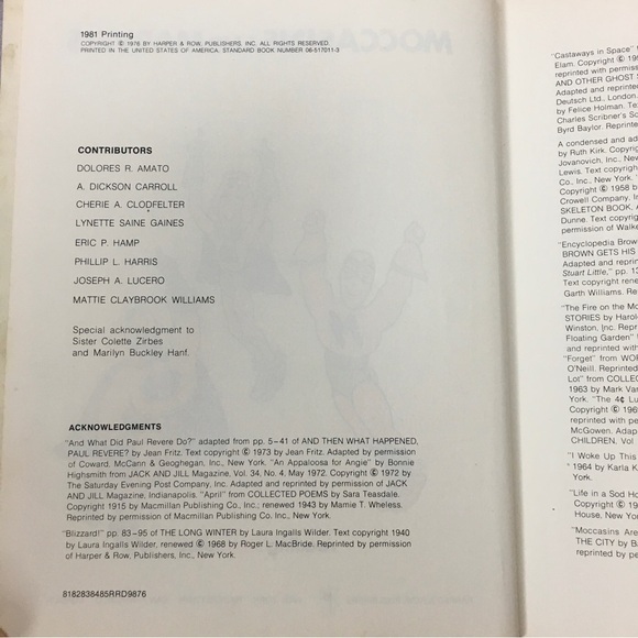 VINTAGE 1981 Book Moccasins & Marvels Homeschooling Classroom Reading Basics - Picture 4 of 16